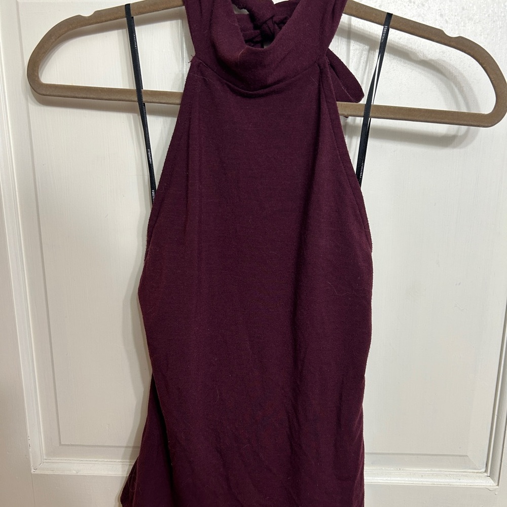 Forever 21 purple halter neck open back tank top